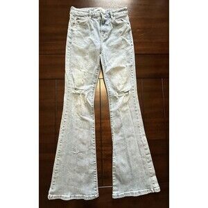 RARE-Y2K Boot Cut Flare Jeans Hidden 27x33 Boho Hippie Whimsy Western Ella